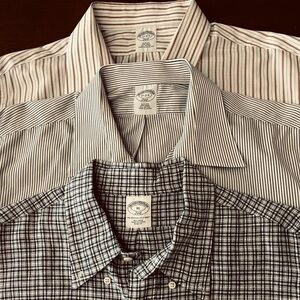Brooks Brothers Men's Checkered and Striped Shirts - Black and White